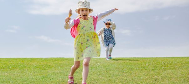Happy kids with icecream
