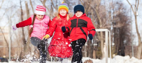 children playing in snow