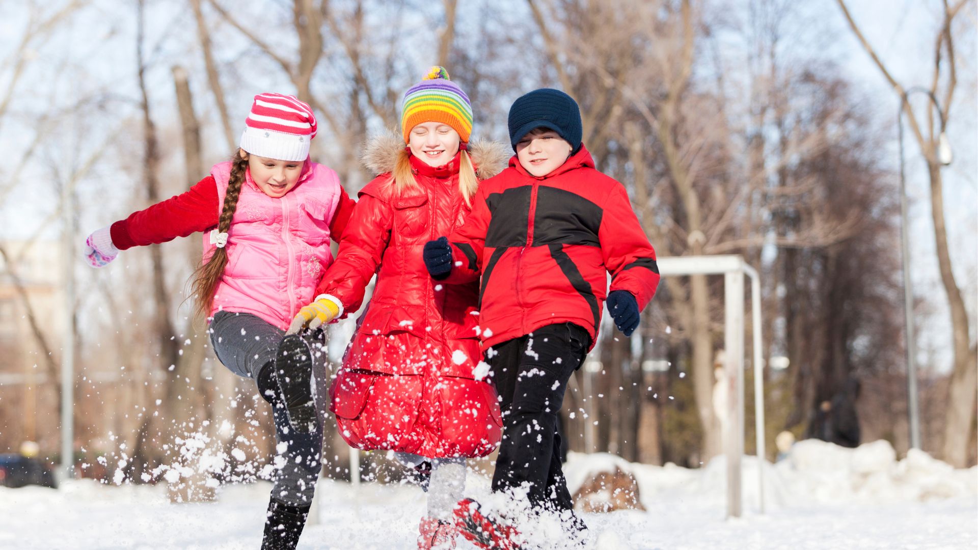 children playing in snow